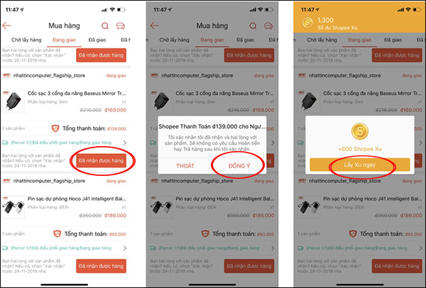 Nhận xu trên Shopee Mall 