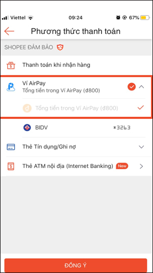 Trả tiền NowFood