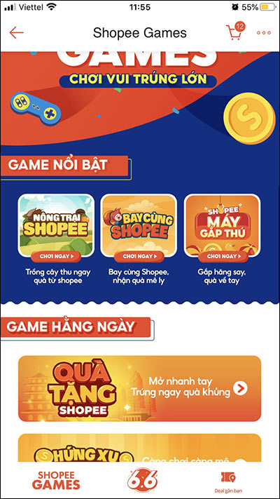 Chơi game nhận xu