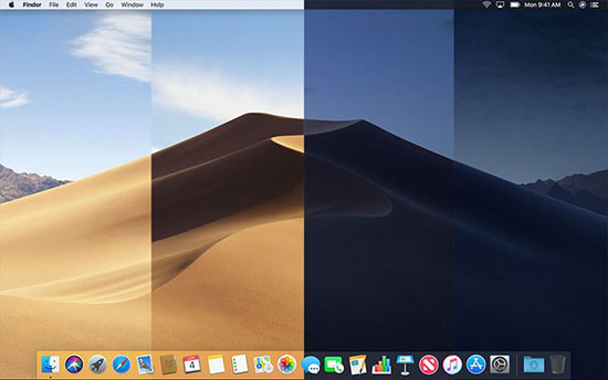 Màn hình thay đổi trong chế độ Dynamic Desktop
