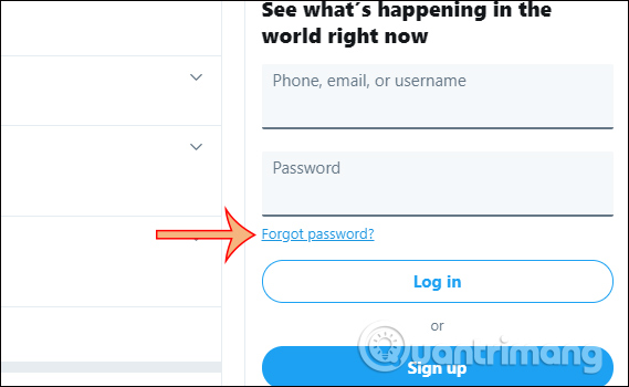 Cách lấy lại mật khẩu Twitter