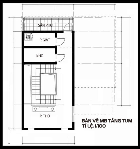 Biệt thự 2 tầng mái thái 1 tum, tầng 3