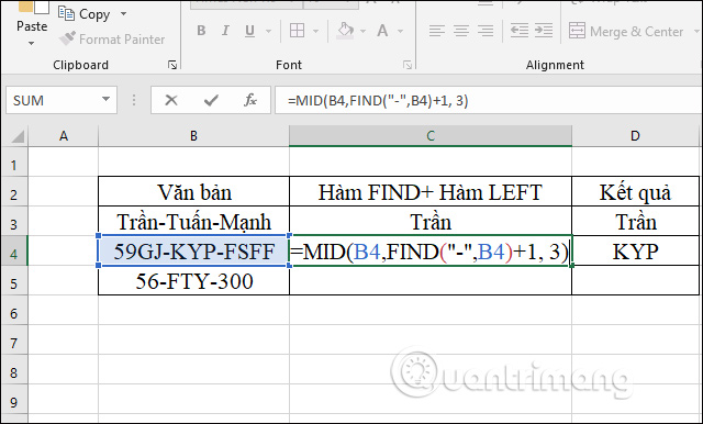 Cách sử dụng hàm FIND trong Excel - Ảnh minh hoạ 5