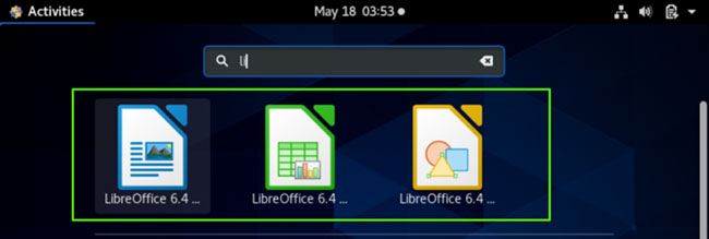 Nhấp vào biểu tượng LibreOffice