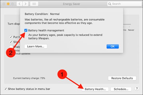 Làm sao để tắt chế độ quản lý pin trên Mac?