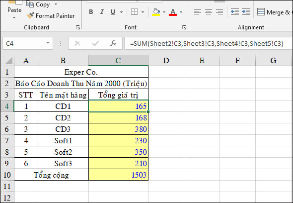 Tổng hợp bài tập Excel có lời giải - Ảnh minh hoạ 4