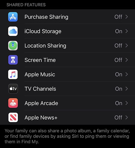 Family Sharing offers a lot of different sharing options