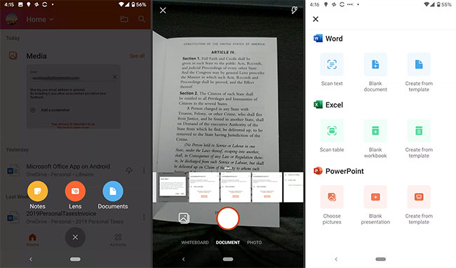 Nhấn vào Documents và chọn một tùy chọn