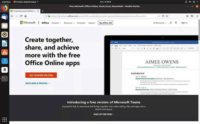 Trang web trực tuyến của Microsoft Office