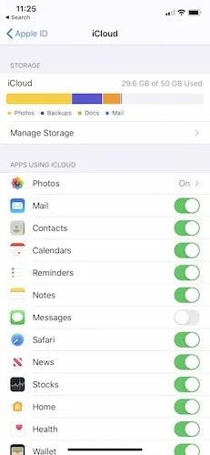 Bạn có thể thấy mọi thứ đang chiếm dung lượng iCloud hiện có