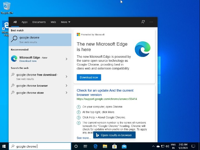 Microsoft cũng thường xuyên tung ra quảng cáo kiểu này nhằm kéo người dùng Chrome sang sử dụng Edge
