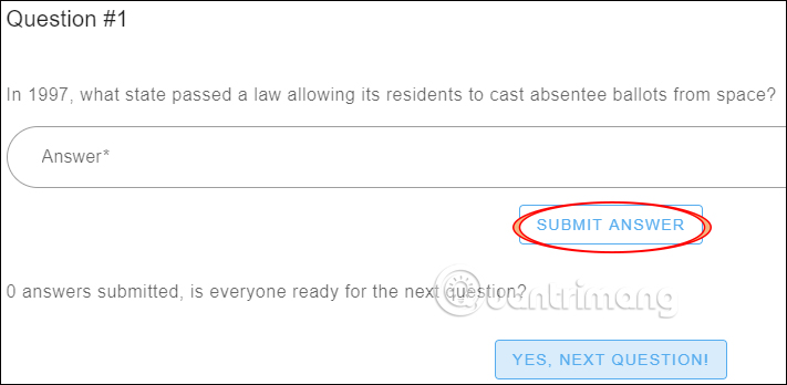 Nhập câu trả lời