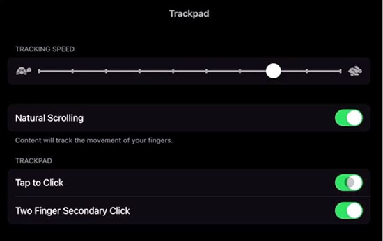 Thao tác chạm trên trackpad