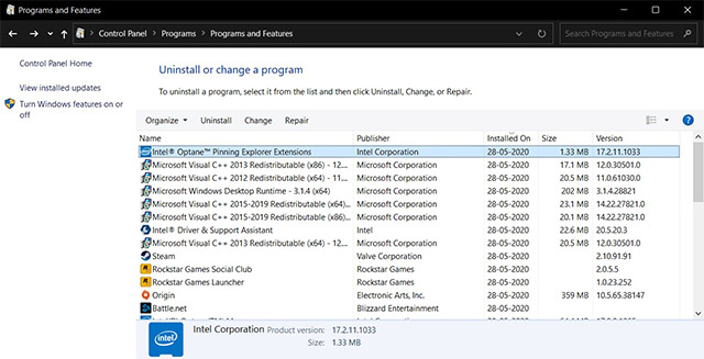Intel Optane Pinning Explorer Extensions