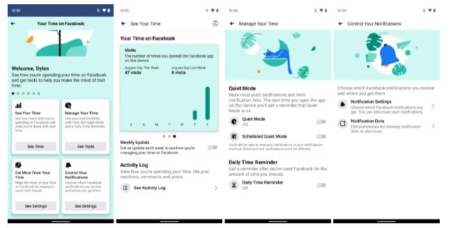 Tính năng quản lý thời gian sử dụng Facebook