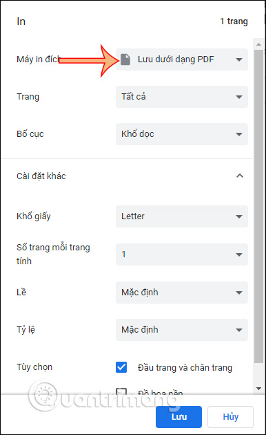 In email dưới dạng PDF