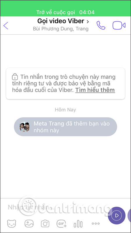 Giao diện nhắn tin