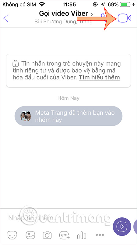 Gọi video trên Viber điện thoại