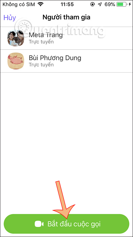 Bắt đầu cuộc gọi