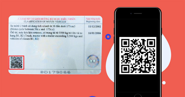 Giấy phép lái xe mới được in mã QR ở góc trái.