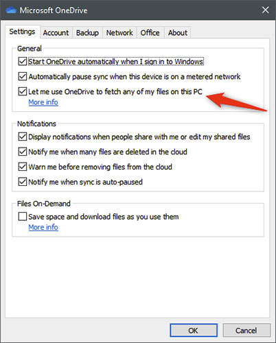 Bạn có thể sử dụng OneDrive để truy cập bất kỳ file nào trên PC của mình