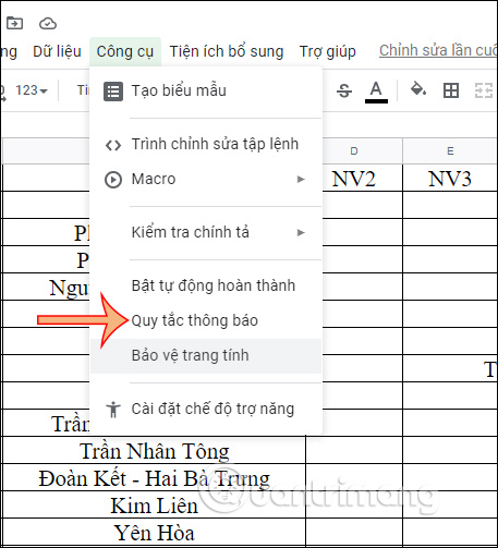 Cách bật thông báo chỉnh sửa trên Google Sheets