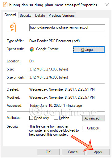 Mở file PDF bằng Chrome