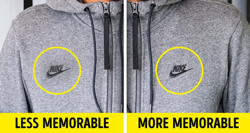 Thương hiệu sẽ dễ nhớ hơn nếu được đặt ở bên trái