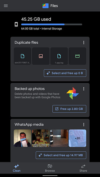 Menu Files Go