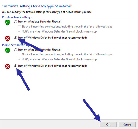 Vô hiệu hóa hoặc tắt Windows Firewall