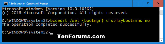 Vô hiệu hóa màn hình F8 Advanced Boot Options trong Windows 10
