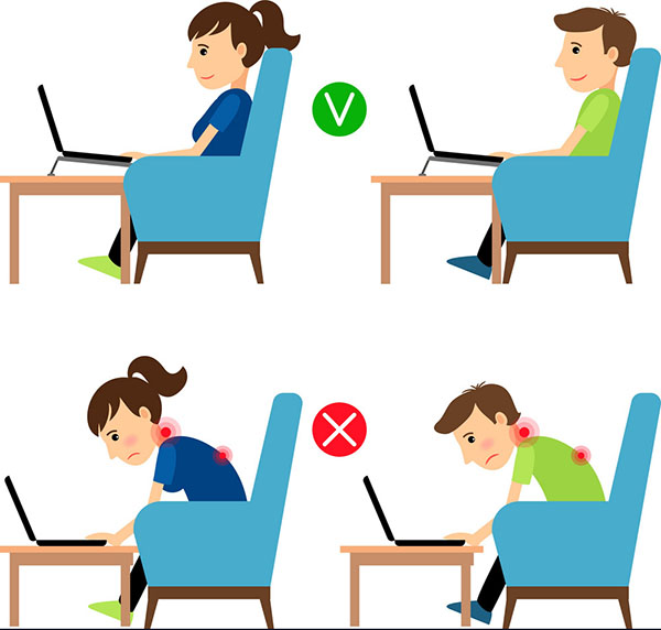 Tư thế sử dụng laptop sai có thể dẫn đến nhiều vấn đề về sức khỏe