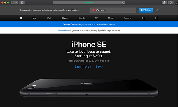 Siri cũng có thể mở trang web