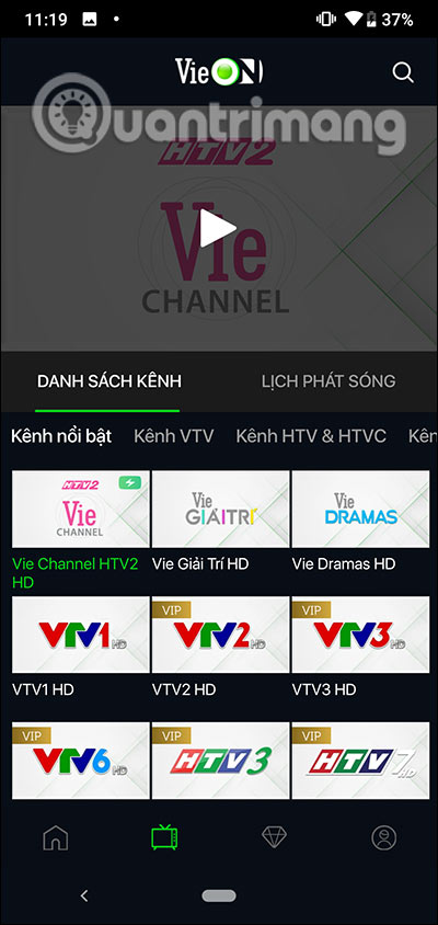 Danh sách kênh