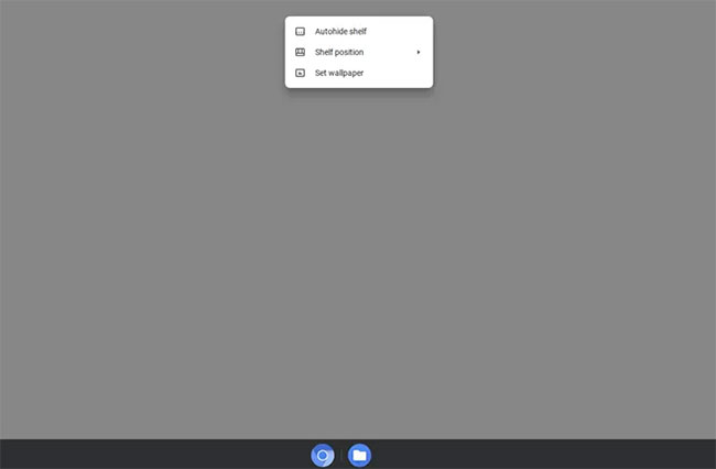 Desktop trống sau lần khởi động đầu tiên