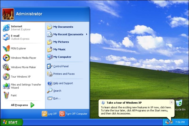 Giao diện màu mè bị một số người dùng chê là trẻ con của Windows XP
