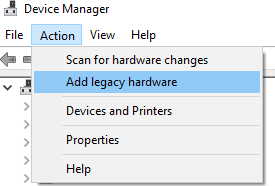 Nhấp vào Add legacy hardware