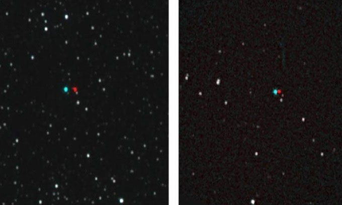 Ảnh chụp Proxima Centauri (trái) và Wolf 359 (phải) từ tàu New Horizon. Ảnh: CNN.