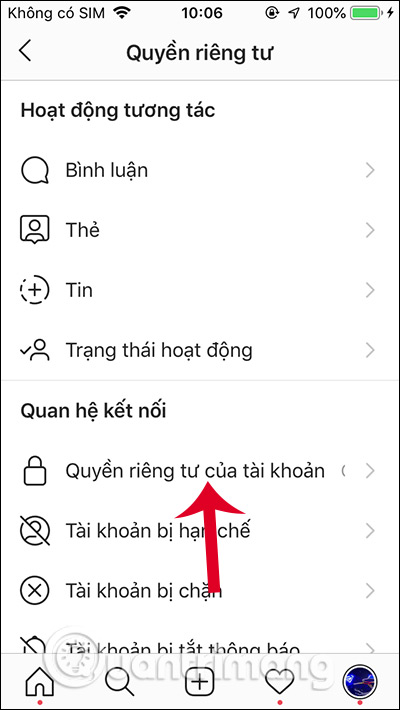 Quyền riêng tư tài khoản