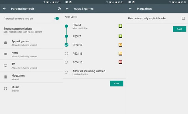 Giới hạn nội dung tải trên Google Play