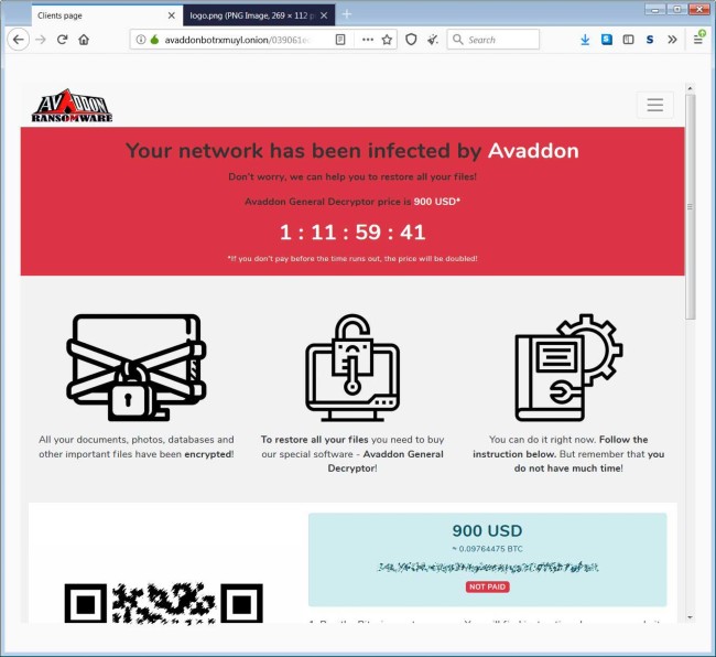 Giá tiền chuộc dữ liệu là 900 USD, có thể tăng thêm tùy theo số lượng tài liệu
