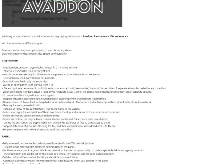 Avaddon đang rất tích cực tìm kiếm đại lý