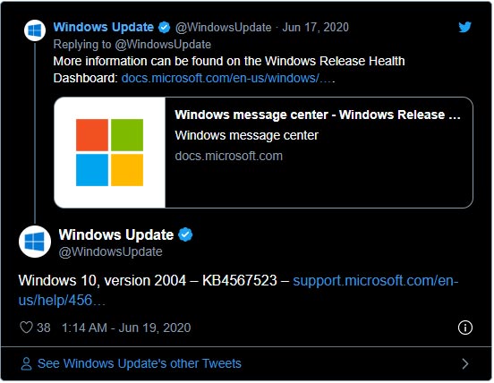 Thông báo từ Microsoft