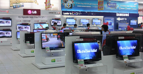 Hàng trưng bày trong siêu thị điện máy