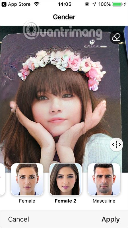 Khả năng hoán đổi giới tính của FaceApp