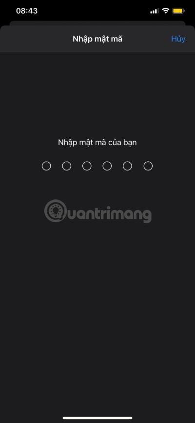 Nhập mật khẩu để xác nhận cài đặt
