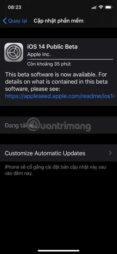 Then wait for the system to install iOS 14 public beta by itself