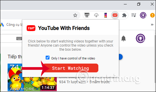 Xem video YouTube chung 