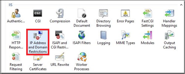 Nhấp đúp chuột vào IP Address and Domain Restrictions