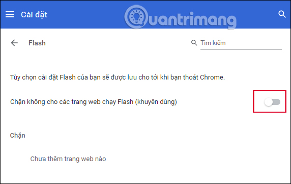 Tắt Adobe Flash Player Chrome